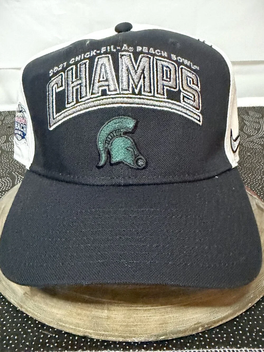 Nike Michigan State Spartans 2021 Champs Snapback Cap Chick-fil-A Peach Bowl